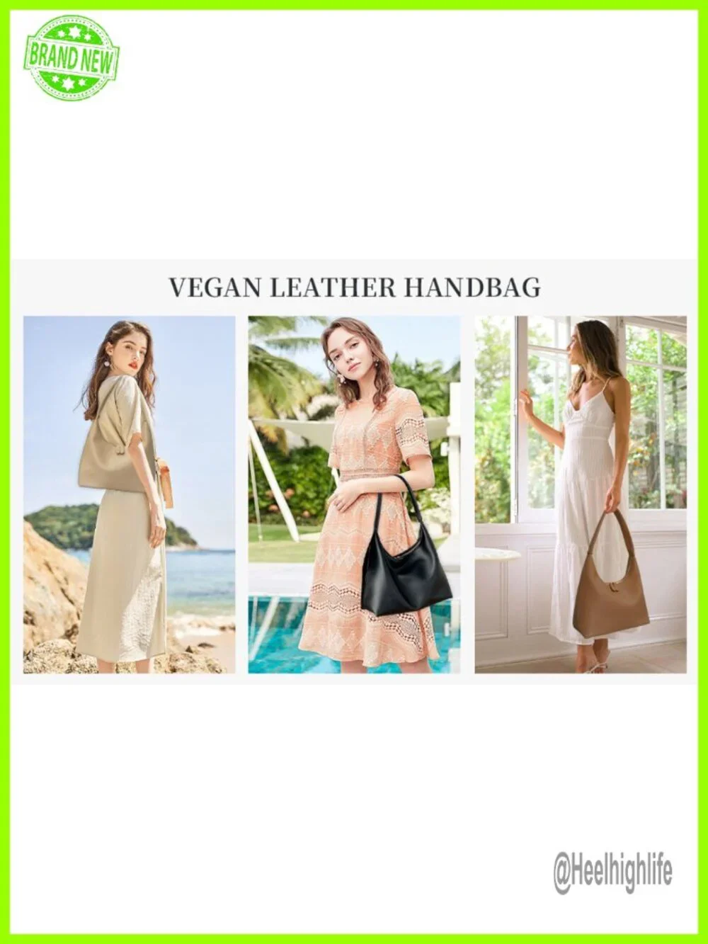 Vegan Leather Hobo Bag Slouchy Tote Shoulder Purse for Women Handbag Crescent